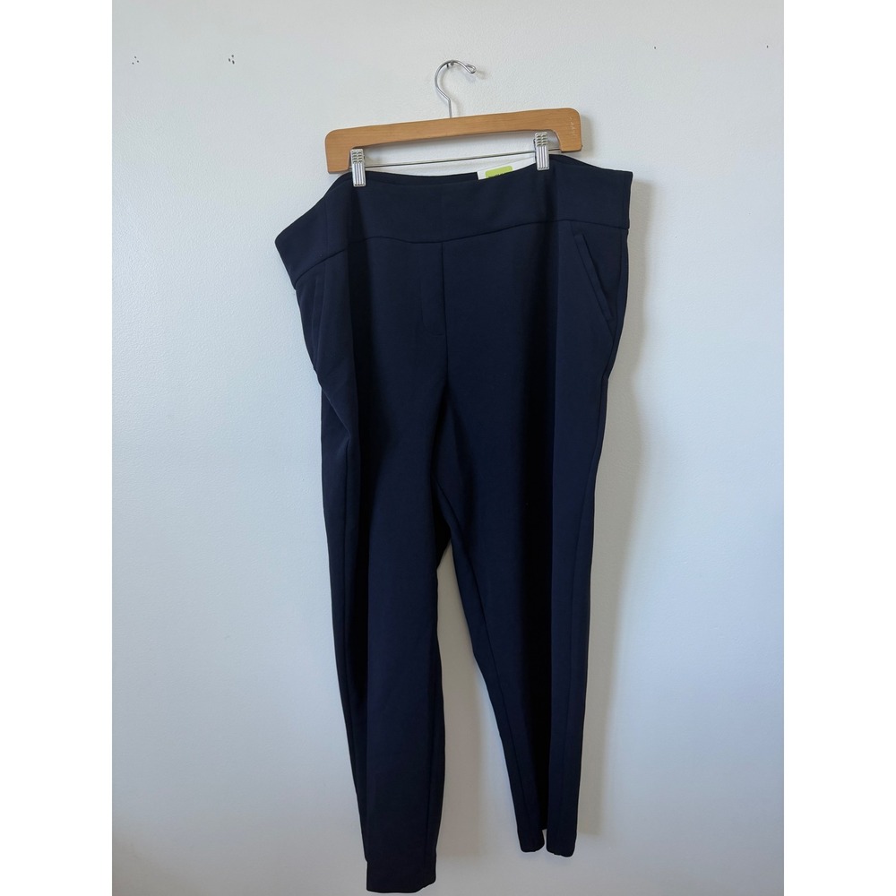C'est 1946 Women's Blue Mid-Rise Slim Pull-On Dress Pants – Size 26/28W – NWT